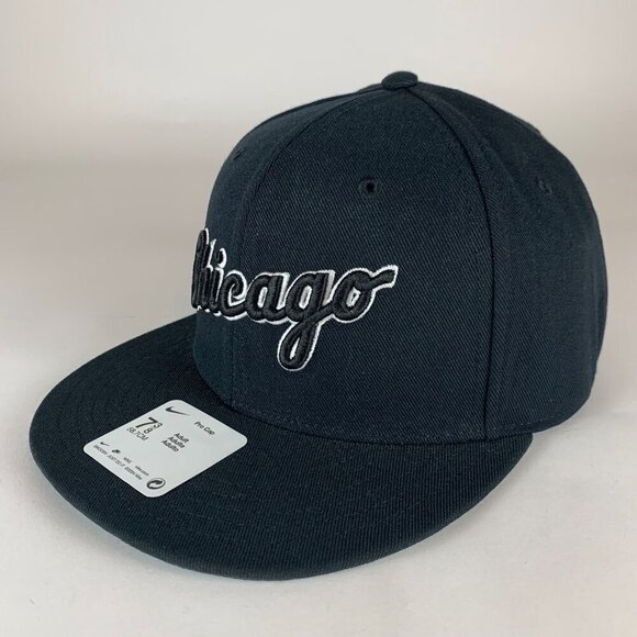 Chicago White Sox MLB Black Nike Pro Cap Fitted Hat Mens 7 3/8 New - Picture 1 of 5